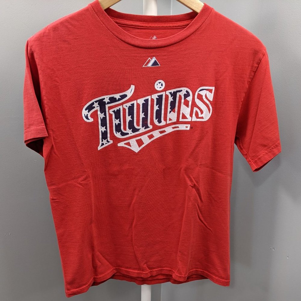 MN Twins Justin Morneau Tshirt, Red, Youth L